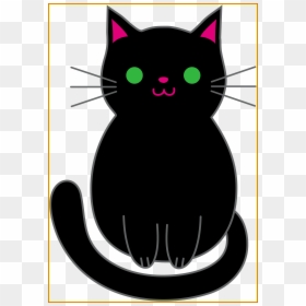 Mèo Hoạt Hình Cute, HD Png Download - black cat png
