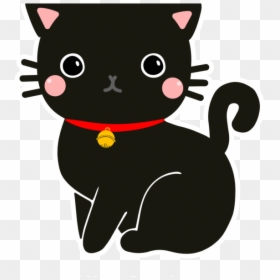 Kawaii Black Cat Clipart, HD Png Download - black cat png