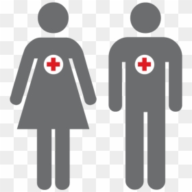 Girl And Boy Toilet Sign, HD Png Download - red cross png