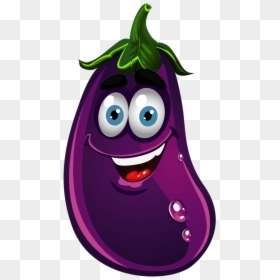 Cartoon Vegetables, HD Png Download - eggplant emoji png