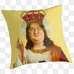 Gabe Newell Pillow - Jesus Gabe, HD Png Download - lord gaben png