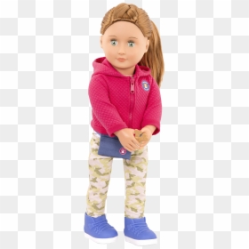 Hattie Wearing Tender Trainer Outfit And Holding Dog - Hattie Our Generation Doll, HD Png Download - trainer png