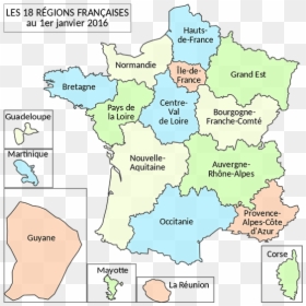 Regions De France - 12 Regions Of France, HD Png Download - france map png