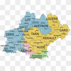 Région Midi Pyrénées Languedoc Roussillon, HD Png Download - france map png