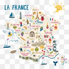 Map Of France - France Shape Map Cartoon, HD Png Download - france map png