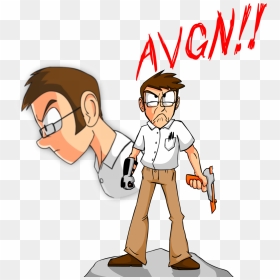 Nerd Clipart Academic - Angry Video Game Nerd Drawing, HD Png Download - avgn png