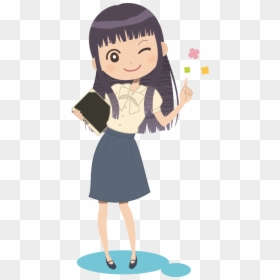 Winking Girl With Book, HD Png Download - muffet png