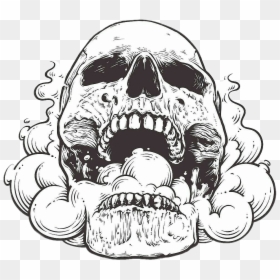 Transparent Picsart Smoke Clipart - Open Mouth Skull Drawing, HD Png Download - edgy png