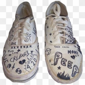Peep Grunge Edgy Lilpeep Aesthetic Freetoedit - Lil Peep Drawings On Shoes, HD Png Download - edgy png