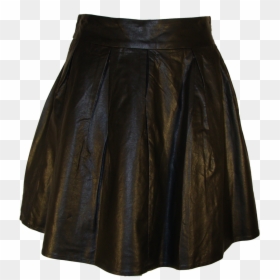 Faux Leather Box Pleat Skirt - Miniskirt, HD Png Download - edgy png