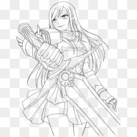 Transparent Fairy Tail Png - Erza Scarlet Coloring Pages, Png Download - juvia png