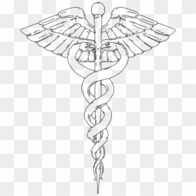 Line Art Drawing Staff Of Hermes Cc0 - Staff Of Hermes Drawing, HD Png Download - magic staff png