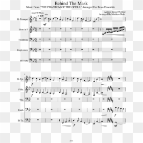 Behind The Mask Sheet Music Composed By Andrew Lloyd - Videogame Sheet Music Trumpet, HD Png Download - oboe png
