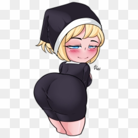 Thicc Chibi Nun [13] - Cartoon, HD Png Download - thicc png