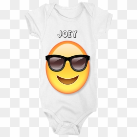 Sunglasses Emoji Customised Baby Grow - Smiley, HD Png Download - sunglass emoji png