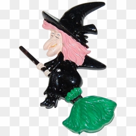 1960/70s Halloween Flying Witch Cake Topper - Figurine, HD Png Download - flying witch png