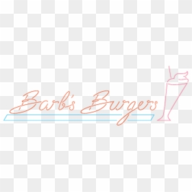 Barb"s Burgers Retro Shake Burger Neon Branding Logo - Calligraphy, HD Png Download - neon letters png