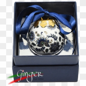 Palla Di Natale In Porcellana, Addobbi Natalizi, Christmas - Sphere, HD Png Download - blue ornament png