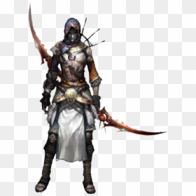#man #male #hooded #assassin #archer #bow #arrow #character - Fantasy Archer In Armor, HD Png Download - hooded man png