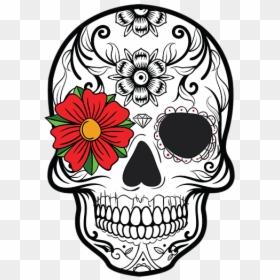 Day Of The Dead Skull Drawing, HD Png Download - dia de los muertos skull png