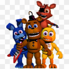 Fnaf World Adventure Freddy Bonnie Chica And Foxy, HD Png Download - mangle png