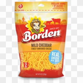 Borden Shredded Mild Cheddar Cheese, HD Png Download - cheddar cheese png