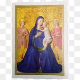 Madonna & Child Icon Embossed Mass Card Christmas In - Fra Angelico, HD Png Download - christmas card frame png