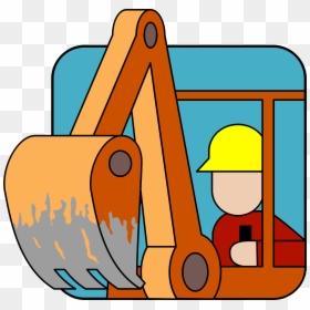 Construction Clipart Backhoe - Excavator Clipart Digger Png, Transparent Png - construction clipart png
