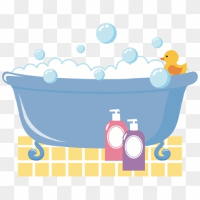 Art,vehicle,hot Tub - Clip Art Bubble Bath, HD Png Download - bath tub png