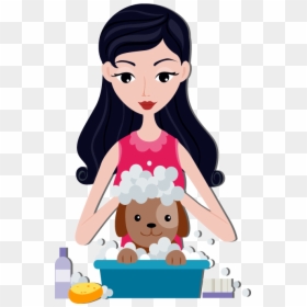 Dog Clipart Bathtub The - Caring For Animals Clipart, HD Png Download - bath tub png