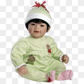 Boy And Girl Shopping Realistic Png - Doll Brown Eyes Black Hair Baby, Transparent Png - dolly png