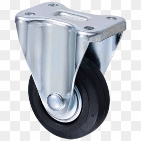4 Inch Black Castor Rubber Dolly Rigid Wheels - Rolling, HD Png Download - dolly png