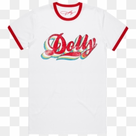 Dolly Vintage Logo Red & White Ringer Tee - Active Shirt, HD Png Download - dolly png