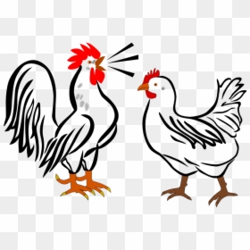 Rooster, Hen, Farm, Animals, Birds, Chicken, Poultry - Chicken And Rooster Clipart, HD Png Download - chicken vector png