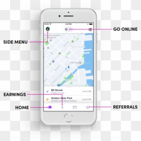 App Anatomy Home - Lyft App Ride Request Screen Showing, HD Png Download - driver icon png