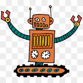 6 Silly Cartoon Robot Vector 6, HD Png Download - vhv