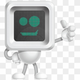 Robot Cartoon Vector Character - Robot With Screen Face, HD Png Download - robot vector png