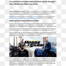 Fast & Furious Hobbs & Shaw, HD Png Download - fast and furious png