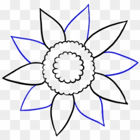 How To Draw Sunflower - Sunflower Black And White, HD Png Download - sunflower emoji png