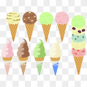 Dairy Product,ice Cream Cone,food - アイス クリーム フリー 素材, HD Png Download - ice cream cone clipart png