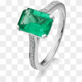 Single Green Diamond Ring, HD Png Download - green diamond png