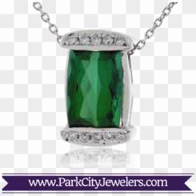 Green Tourmaline And Diamond Necklace - Inlaid Dinosaur Bone Rings, HD Png Download - green diamond png