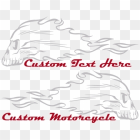 Motorcycle Flaming Skull Fs3 Gas Tank Decals Design - Flaming Skull, HD Png Download - flaming skull png