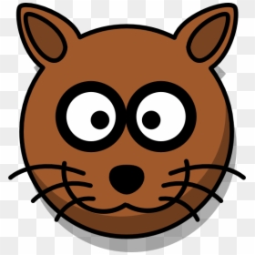 Brown Cat Head Cartoon - Clip Art Tiger Face, HD Png Download - cartoon head png