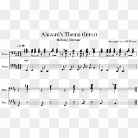 Alucard Theme Piano Sheet, HD Png Download - hellsing png