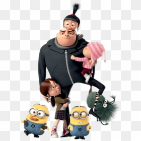 Despicable Me Gru And Girls, HD Png Download - minion png images