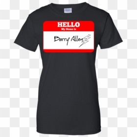 Hello My Name Is Barry Allen Sticker The Flash Lightning - T-shirt, HD Png Download - hello my name is sticker png