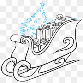 How To Draw Santa"s Sleigh - Santa Sleigh To Draw, HD Png Download - santas sleigh png