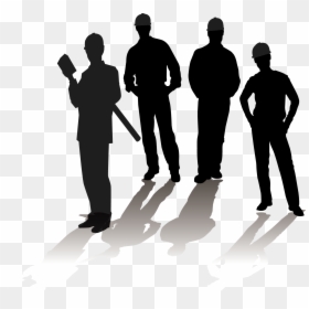 Construction Worker Silhouette Png - Silhouette Construction Worker Png, Transparent Png - standing silhouette png