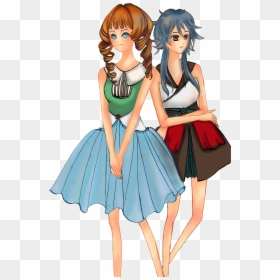 Transparent Two Mice Clipart - Cartoon Girls Image Png, Png Download - anime school girl png